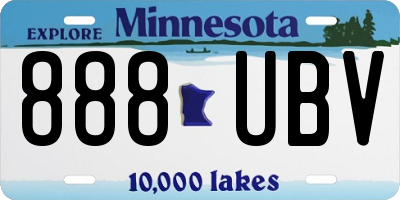 MN license plate 888UBV