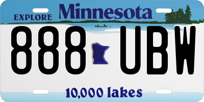 MN license plate 888UBW