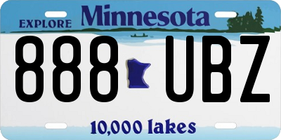 MN license plate 888UBZ