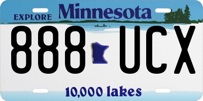 MN license plate 888UCX