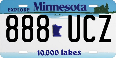 MN license plate 888UCZ