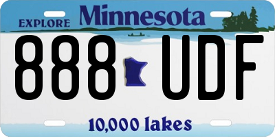 MN license plate 888UDF