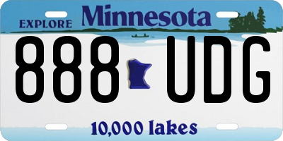 MN license plate 888UDG