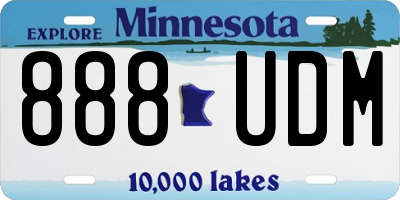 MN license plate 888UDM