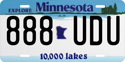 MN license plate 888UDU