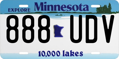MN license plate 888UDV