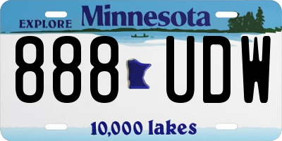 MN license plate 888UDW