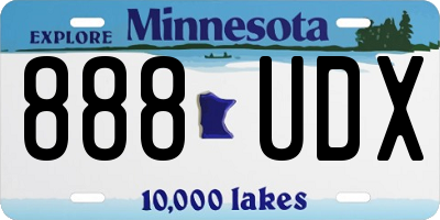 MN license plate 888UDX