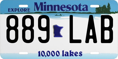 MN license plate 889LAB