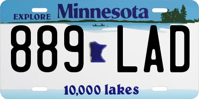 MN license plate 889LAD