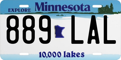 MN license plate 889LAL