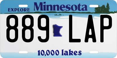 MN license plate 889LAP