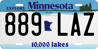 MN license plate 889LAZ