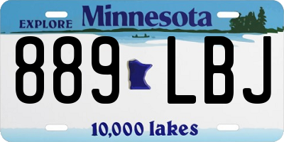 MN license plate 889LBJ