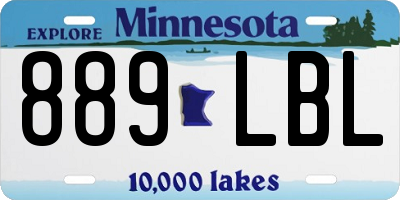 MN license plate 889LBL