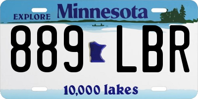 MN license plate 889LBR