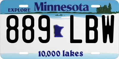 MN license plate 889LBW