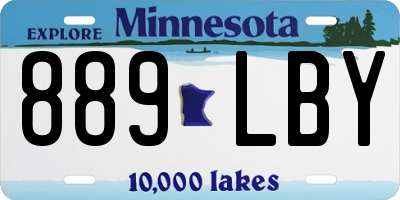 MN license plate 889LBY