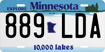 MN license plate 889LDA