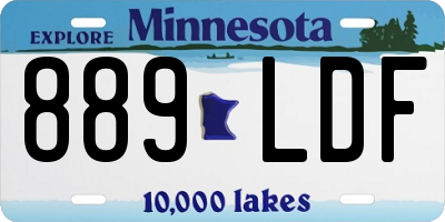 MN license plate 889LDF