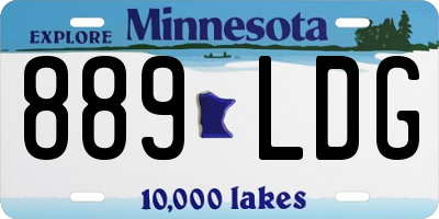 MN license plate 889LDG
