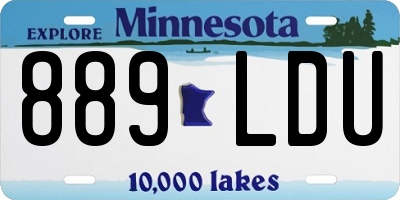 MN license plate 889LDU