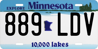 MN license plate 889LDV
