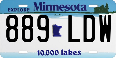 MN license plate 889LDW