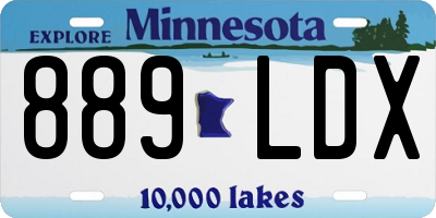 MN license plate 889LDX