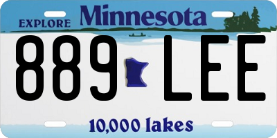 MN license plate 889LEE