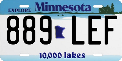 MN license plate 889LEF