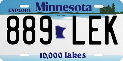 MN license plate 889LEK