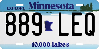 MN license plate 889LEQ