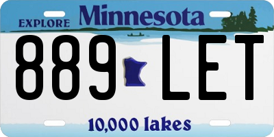MN license plate 889LET