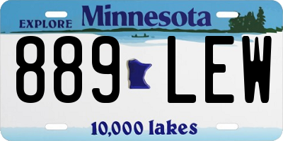 MN license plate 889LEW
