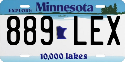 MN license plate 889LEX