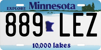 MN license plate 889LEZ