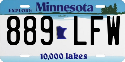 MN license plate 889LFW