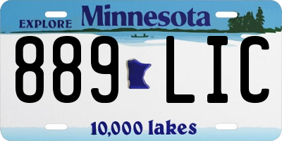 MN license plate 889LIC