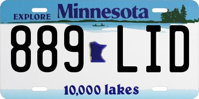 MN license plate 889LID