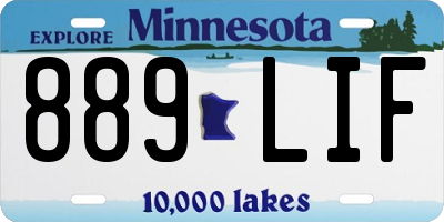 MN license plate 889LIF