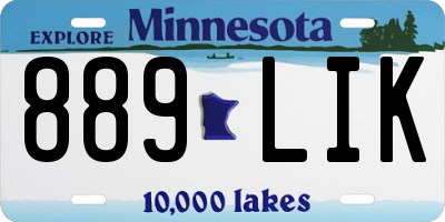 MN license plate 889LIK