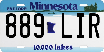 MN license plate 889LIR
