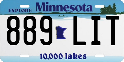 MN license plate 889LIT