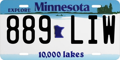 MN license plate 889LIW