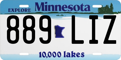 MN license plate 889LIZ
