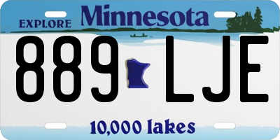 MN license plate 889LJE