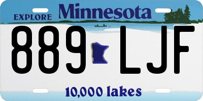 MN license plate 889LJF