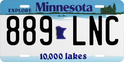 MN license plate 889LNC