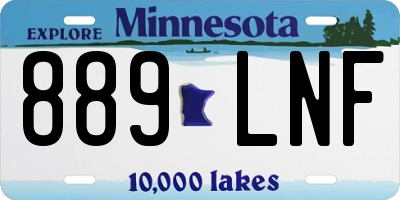 MN license plate 889LNF